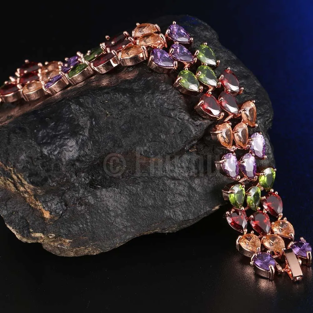 Three Line Multi Colour Bracelet ( 6.6")