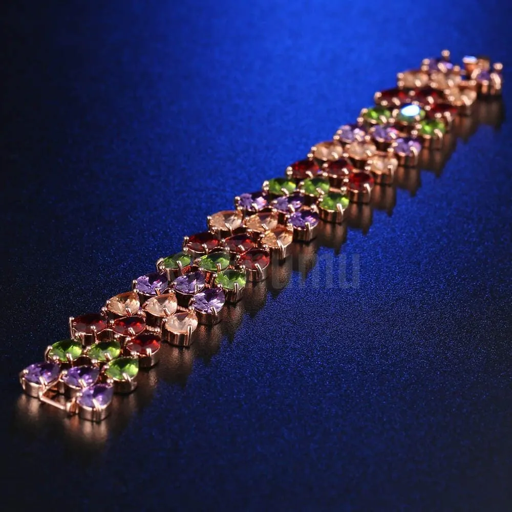 Three Line Multi Colour Bracelet ( 6.6")