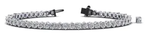 Three Prong Alternating Lab-Grown Diamond Tennis Bracelet with 2.38 ct.(finished) 2mm