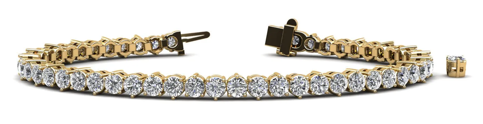 Three Prong Alternating Lab-Grown Diamond Tennis Bracelet with 2.38 ct.(finished) 2mm