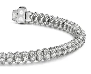 Three Row Diamond Scoop Link Bracelet Lab-Grown Diamond with 3.16 ct.(finished) 1.25mm, 2mm