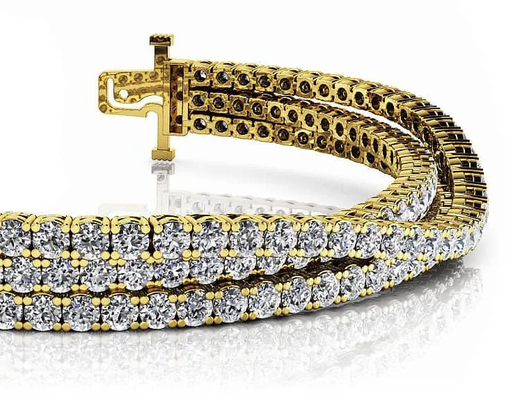 Three Rows Flexible Lab-Grown Diamond Bracelet with 11.34 ct.(finished) 2.5mm