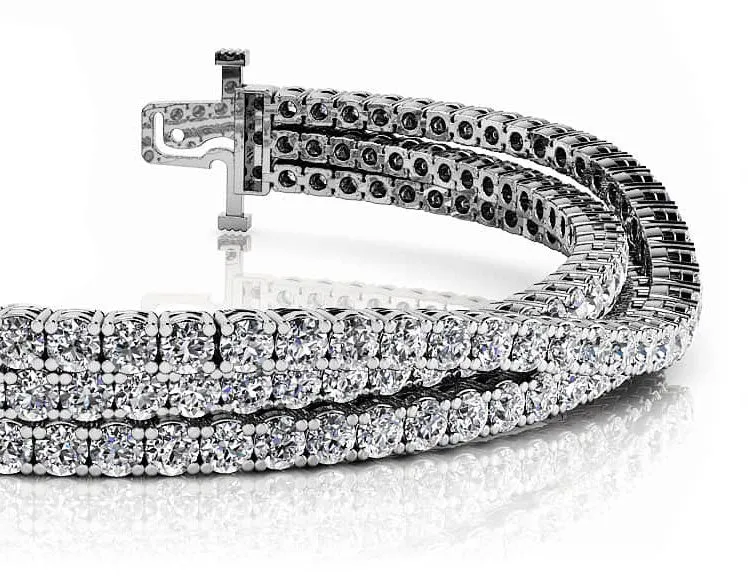 Three Rows Flexible Lab-Grown Diamond Bracelet with 11.34 ct.(finished) 2.5mm