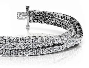 Three Rows Flexible Lab-Grown Diamond Bracelet with 11.34 ct.(finished) 2.5mm