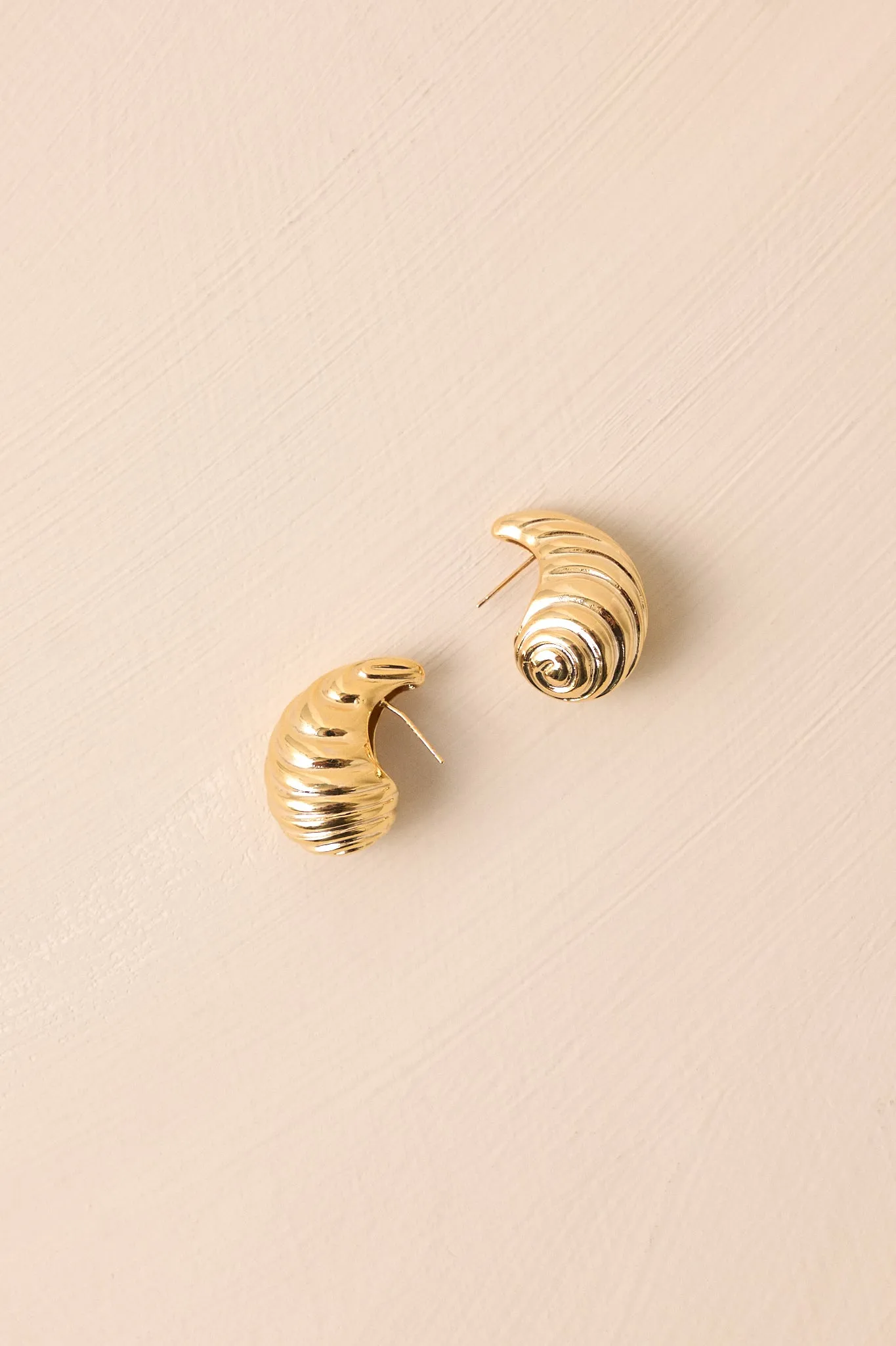Through The City Textured Gold Spiral Earrings