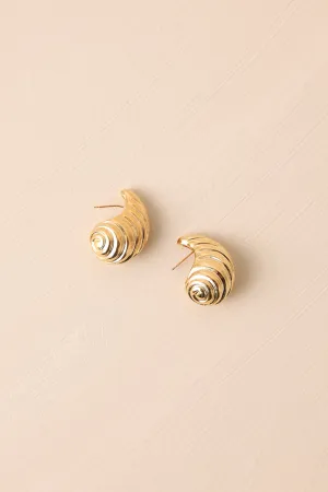 Through The City Textured Gold Spiral Earrings