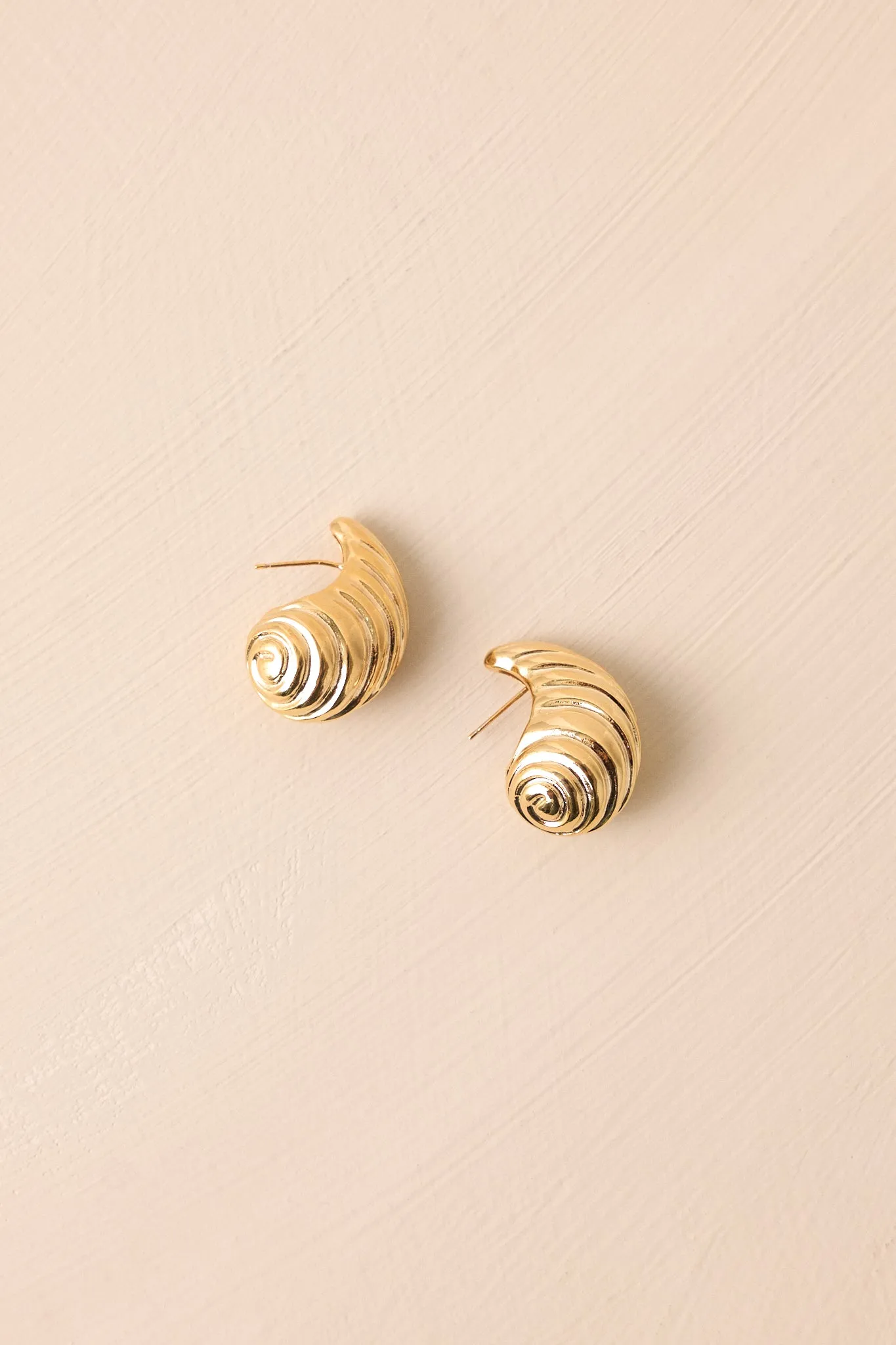 Through The City Textured Gold Spiral Earrings