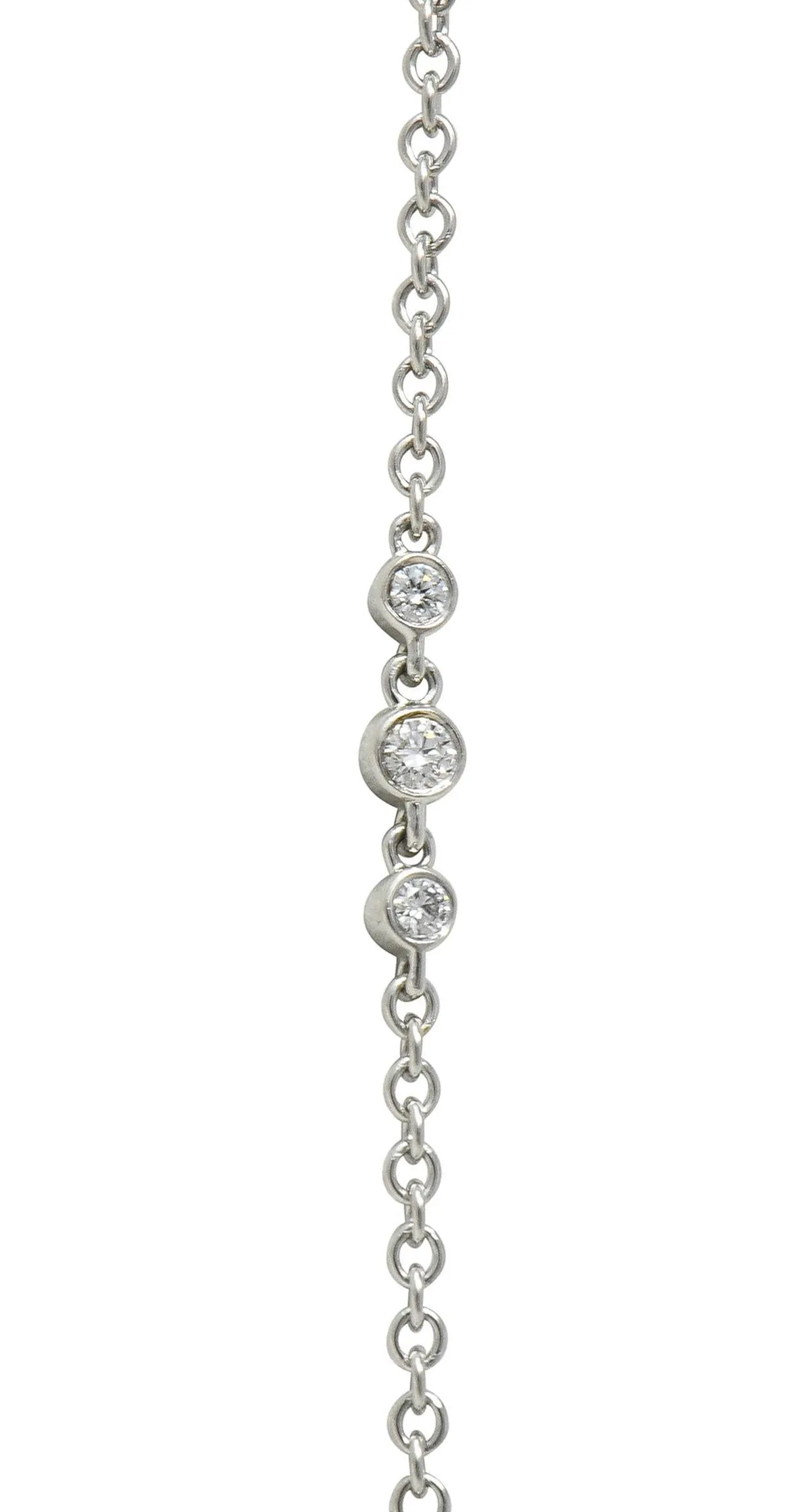Tiffany & Co. 2010's 27.01 CTW Morganite Diamond Platinum Station Drop Necklace