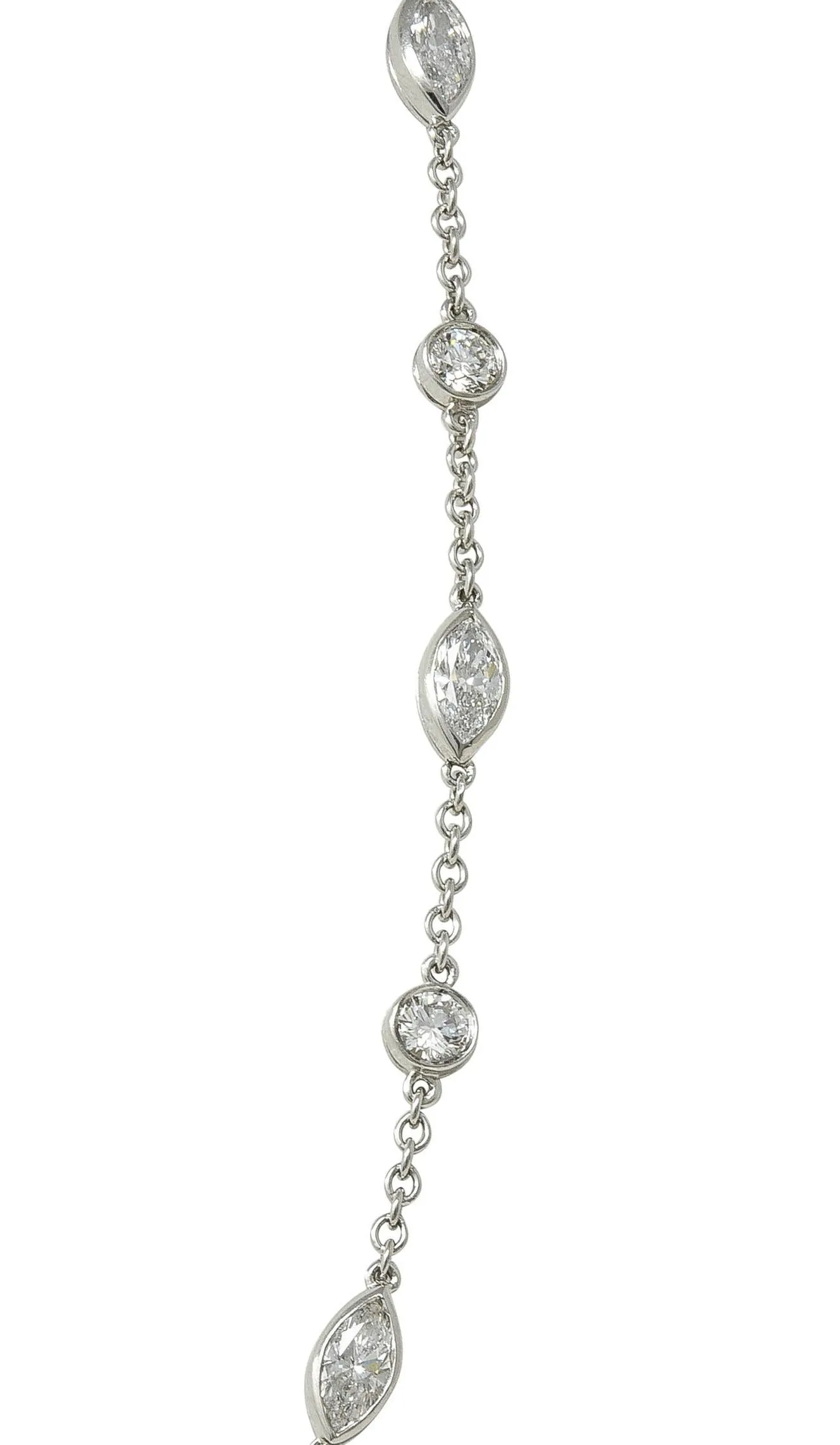 Tiffany & Co. 20.25 CTW Kunzite Diamond Platinum Station Drop Pendant Necklace