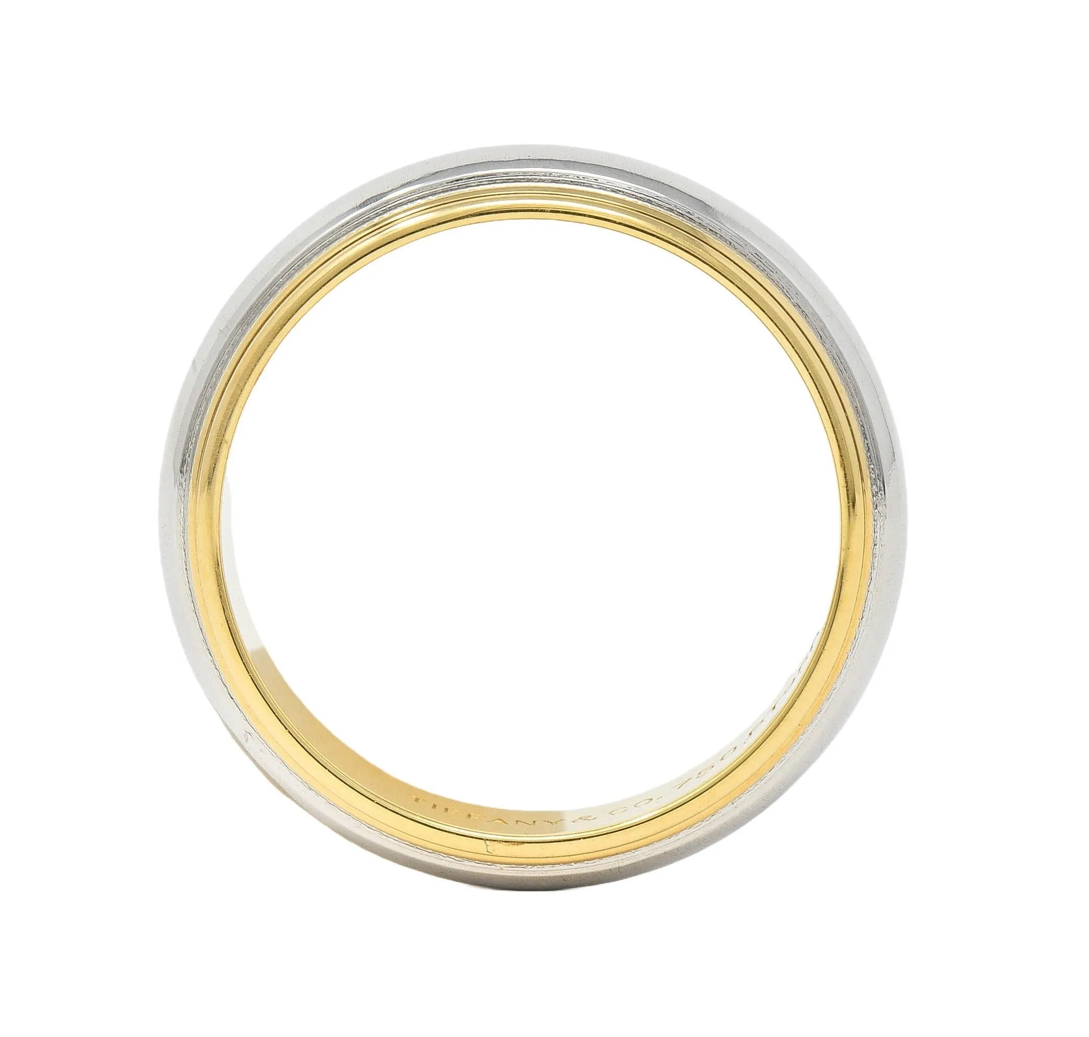 Tiffany & Co. Platinum 18 Karat Yellow Gold Contemporary Wedding Band Ring
