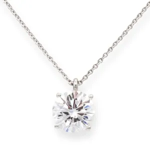 Tiffany & Co. Platinum Round Diamond Solitaire Pendant Necklace 2.12 ct FVS1 GIA