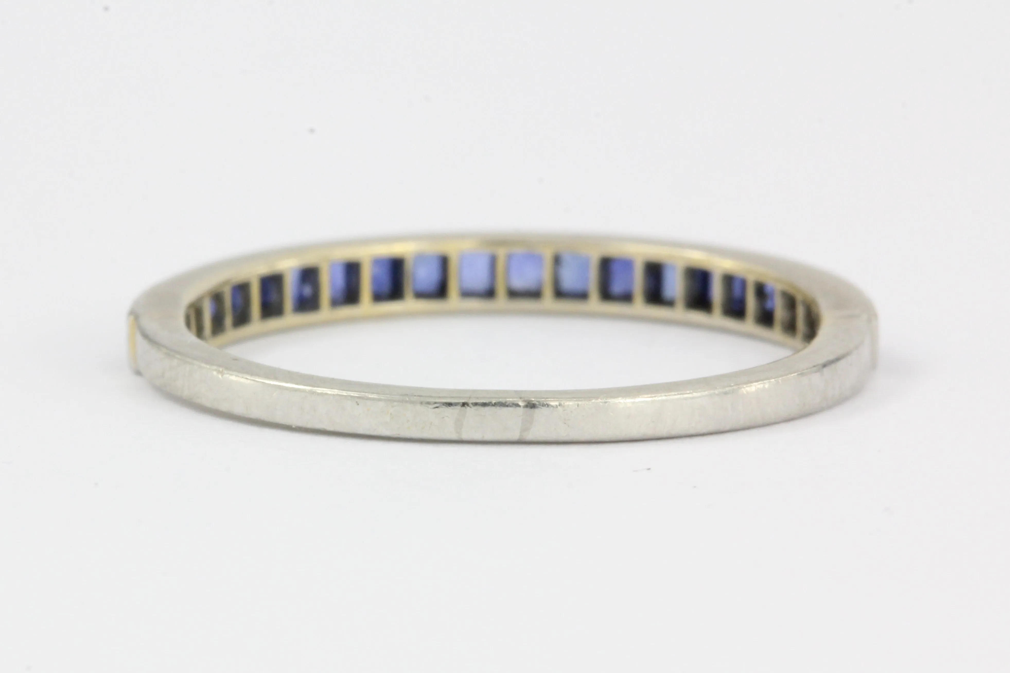 Tiffany & Co Platinum Sapphire Half Eternity Band Rings Pair c.1945
