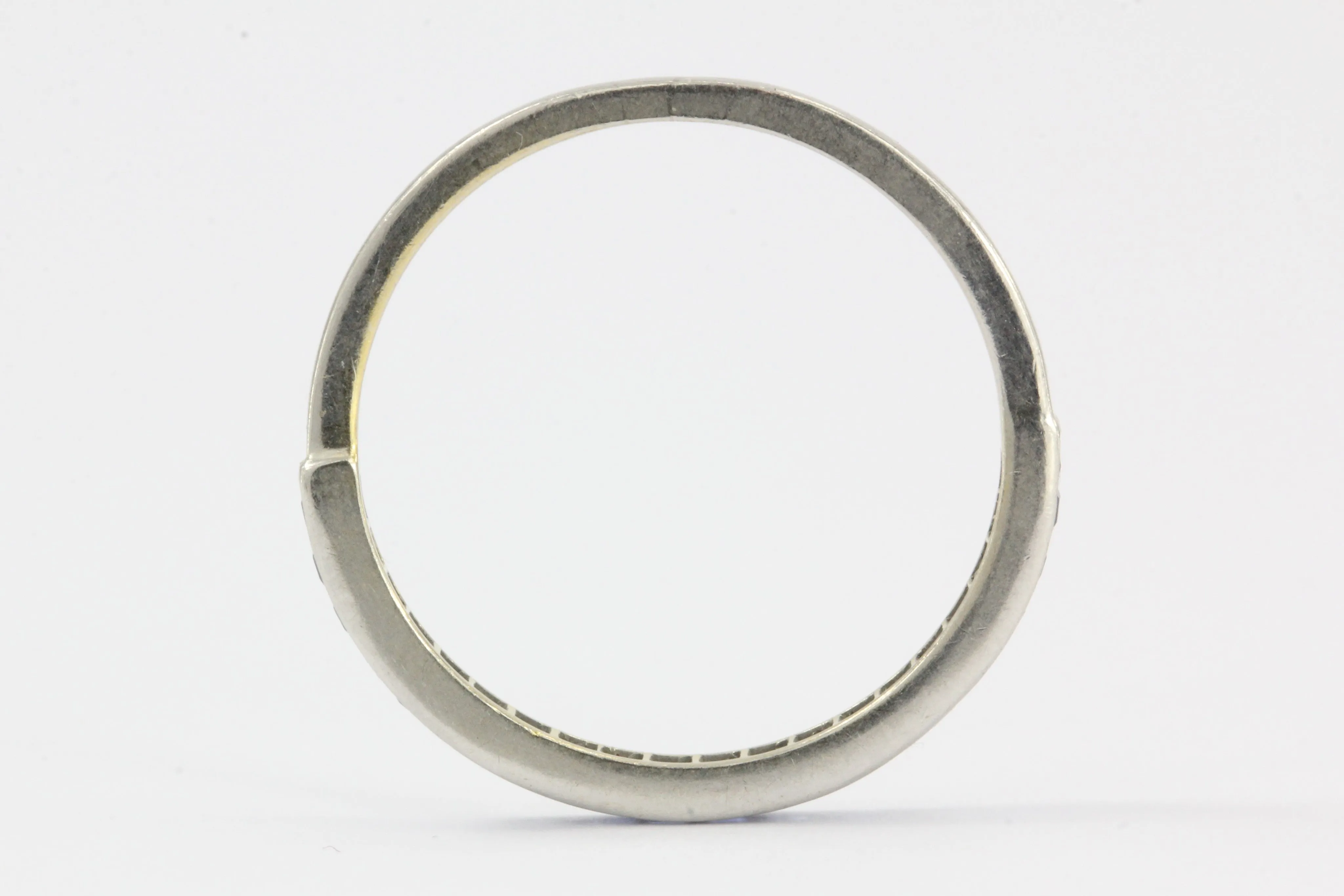 Tiffany & Co Platinum Sapphire Half Eternity Band Rings Pair c.1945