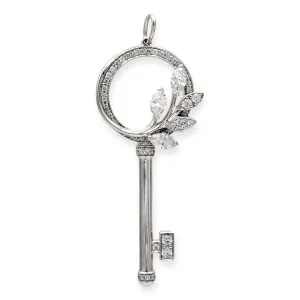 Tiffany & Co. Platinum Victoria Diamond Vine Key Circle Pendant Medium