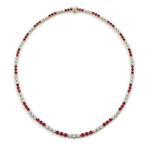 Tiffany & Co. Victoria Collection Ruby Diamond Necklace - Estate