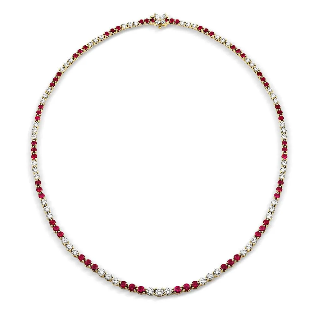 Tiffany & Co. Victoria Collection Ruby Diamond Necklace - Estate