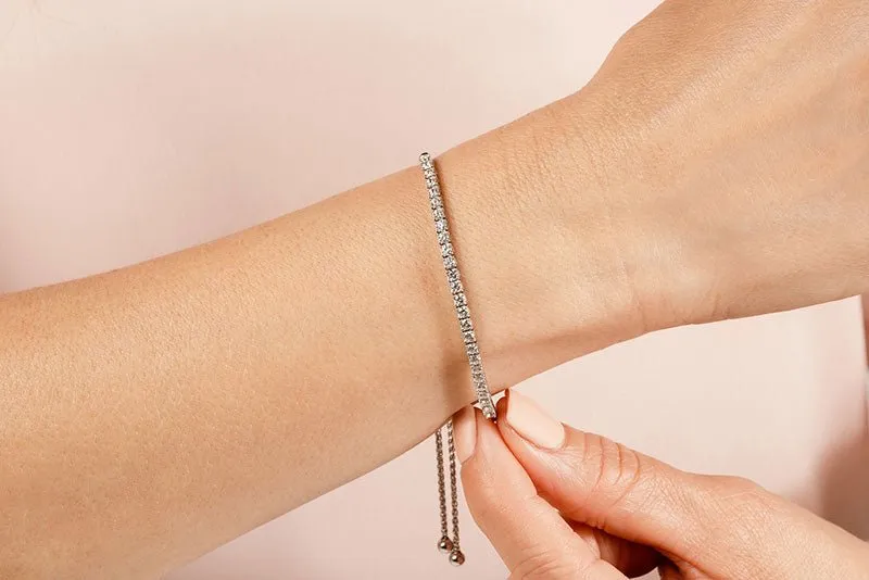 Timeless Dreams Adjustable Lab-Grown Diamond Bracelet with 2.10 ct.(finished) 3mm