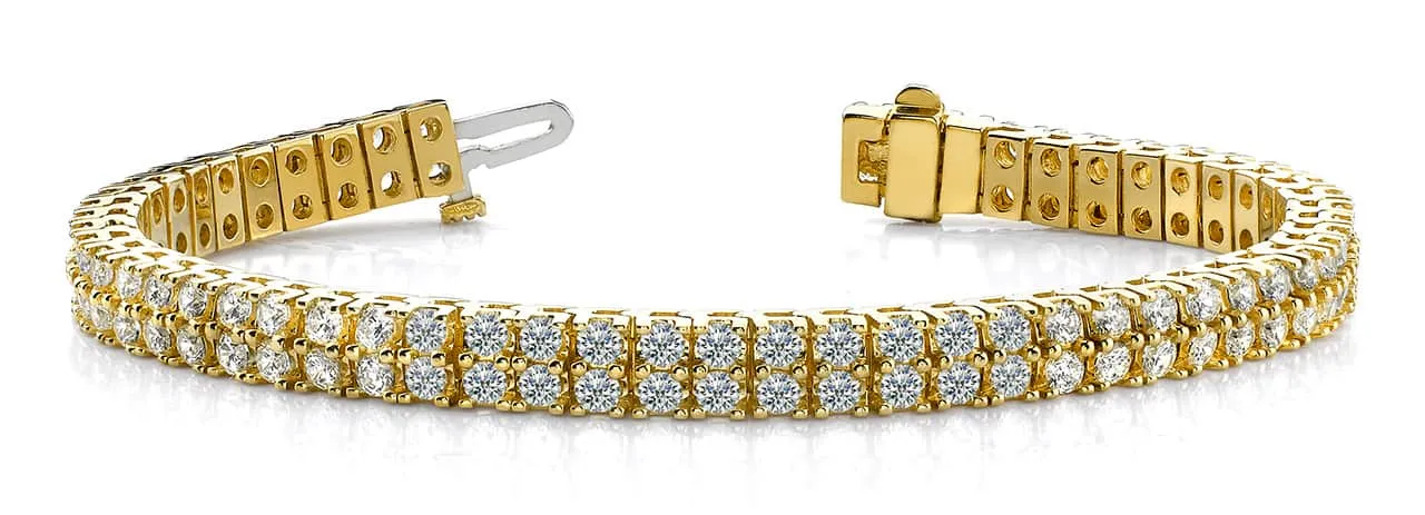 Timeless Two Row Diamond Tennis Diamond Bracelet with 5.00 ct.(finished) 2.25mm
