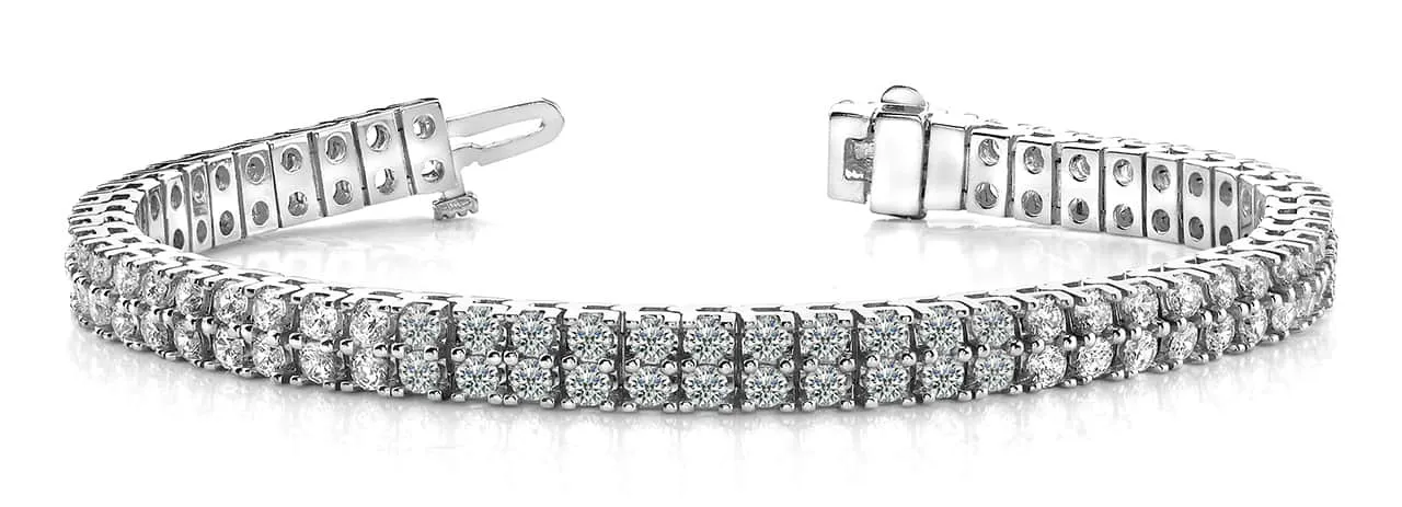 Timeless Two Row Diamond Tennis Diamond Bracelet with 5.00 ct.(finished) 2.25mm