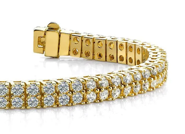 Timeless Two Row Diamond Tennis Diamond Bracelet with 5.00 ct.(finished) 2.25mm