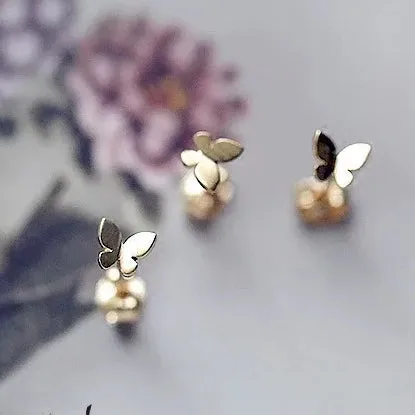 Tiny Butterfly Miniature Studs Earrings-SS009