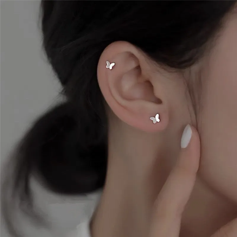 Tiny Butterfly Miniature Studs Earrings-SS009