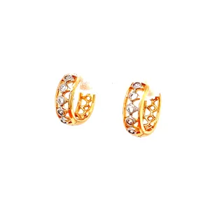 Tiny Zirconia Stones Huggies Earrings Rose gold filled