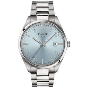 Tissot T-Classic Silver Stainless Steel Tiffany Blue Dial Quartz Watch for Gents - T150.410.11.351.00