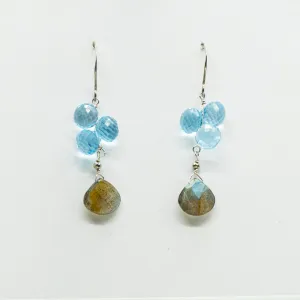 Topaz & Labradorite Cluster Earrings