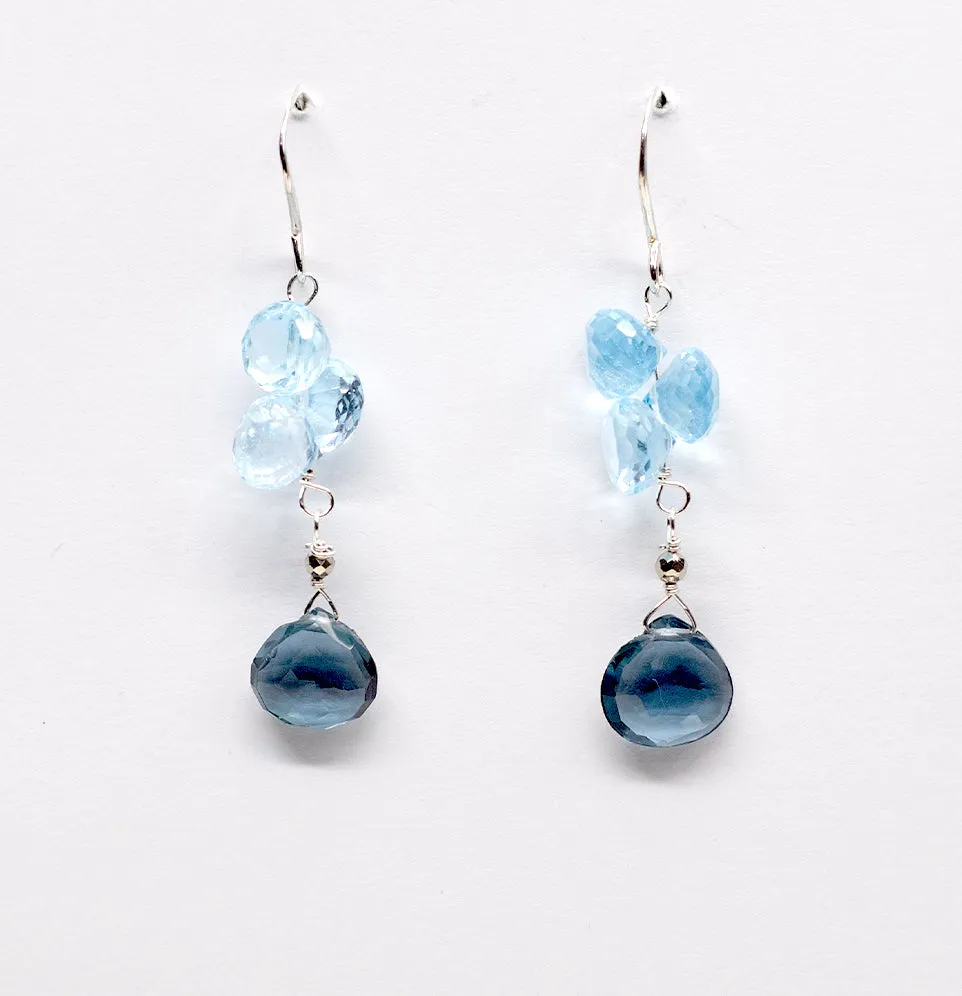 Topaz & Quartz Cluster Earrings