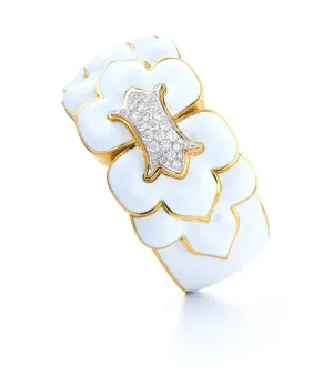 Trefoil Cuff, White Enamel