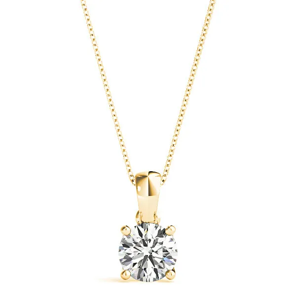 Trellis Setting Round Diamond Solitaire Necklace Pendant