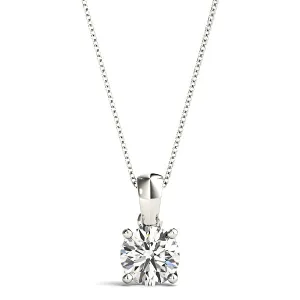 Trellis Setting Round Diamond Solitaire Necklace Pendant