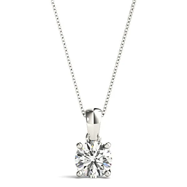 Trellis Setting Round Diamond Solitaire Necklace Pendant