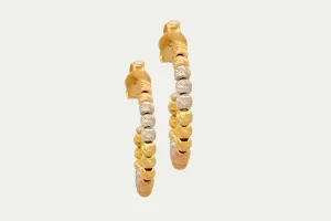 Tri-Gold Hoop Earrings