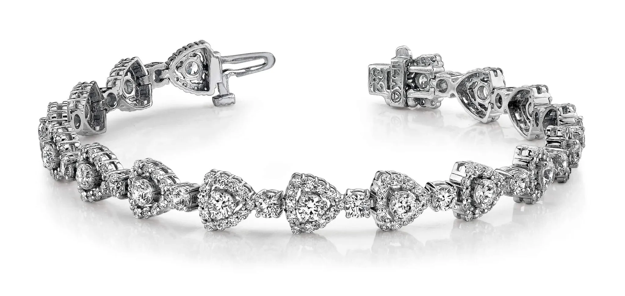 Triangular Diamond Link Diamond Bracelet with 7.36 ct.(finished) 1.5mm, 3.3mm