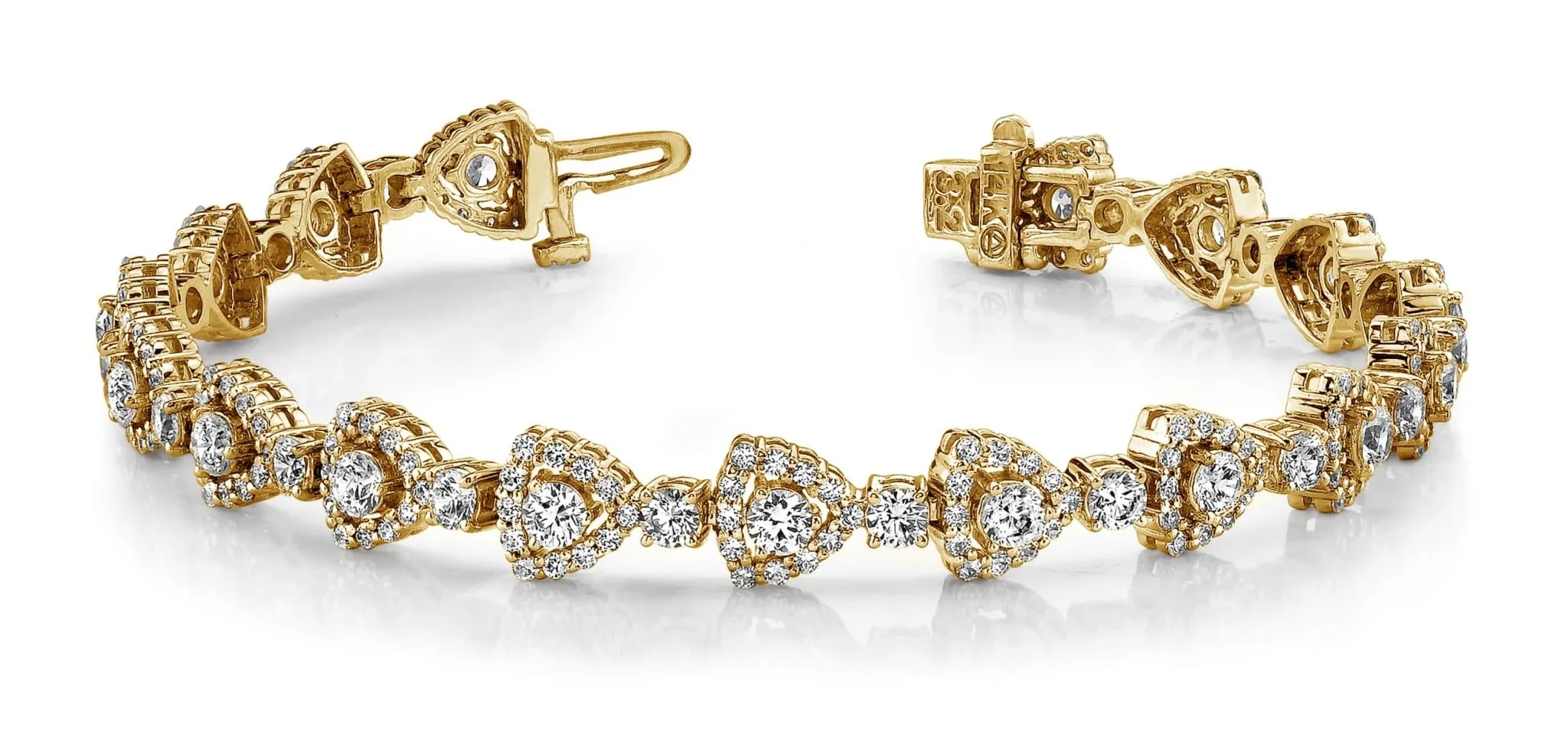 Triangular Diamond Link Diamond Bracelet with 7.36 ct.(finished) 1.5mm, 3.3mm