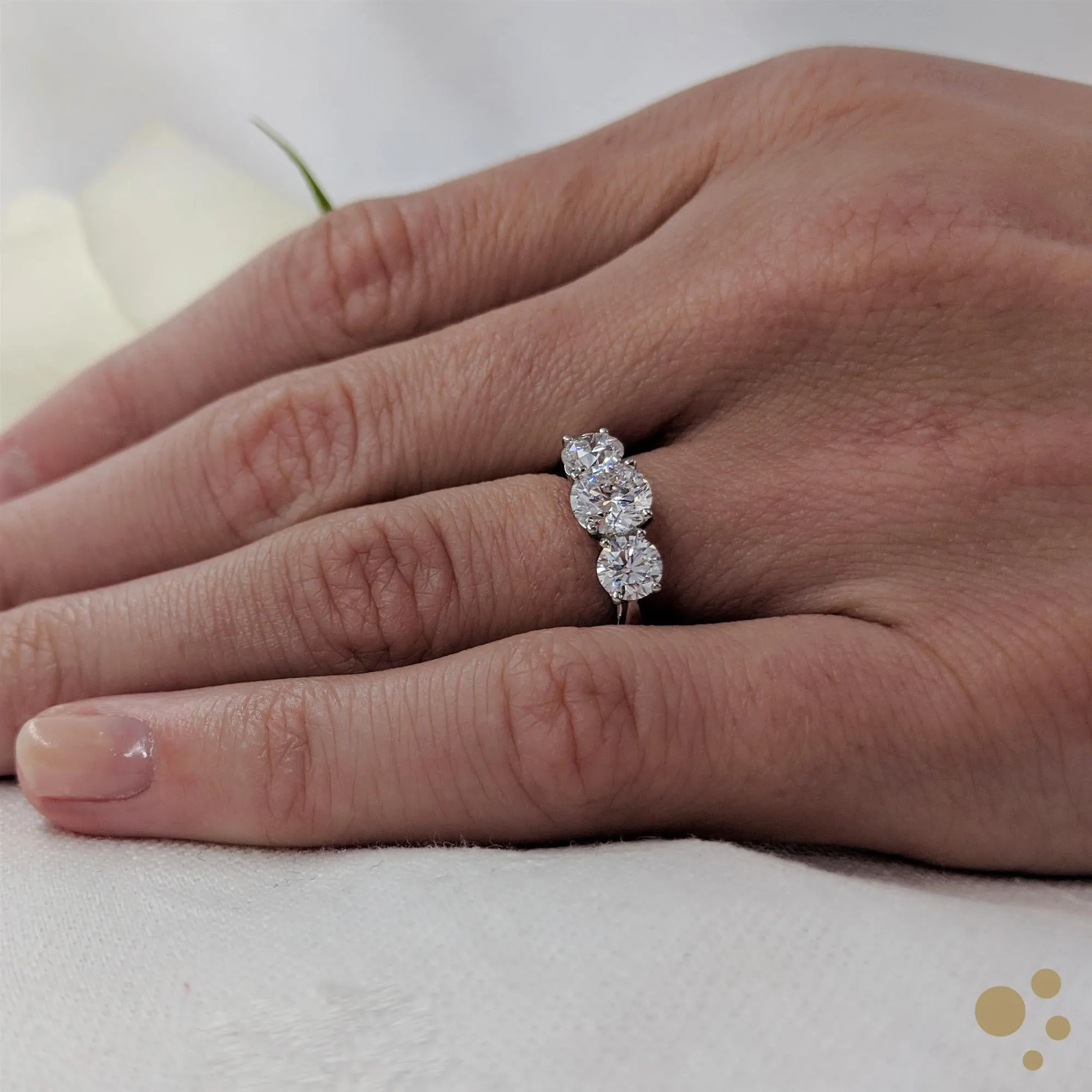 Trilogy Classic Three Stone 0.80ct Diamond Platinum Ring