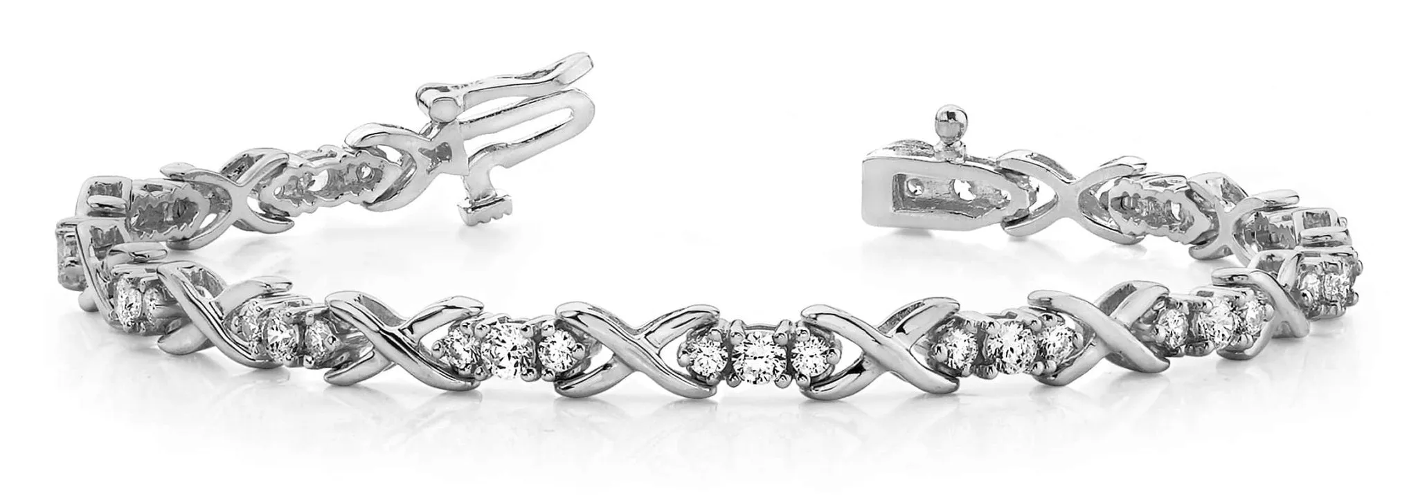 Triple Diamond X Link Lab-Grown Diamond Bracelet with 2.47 ct.(finished) 2.2mm, 3.1mm