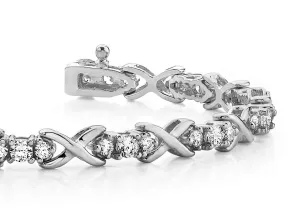 Triple Diamond X Link Lab-Grown Diamond Bracelet with 2.47 ct.(finished) 2.2mm, 3.1mm