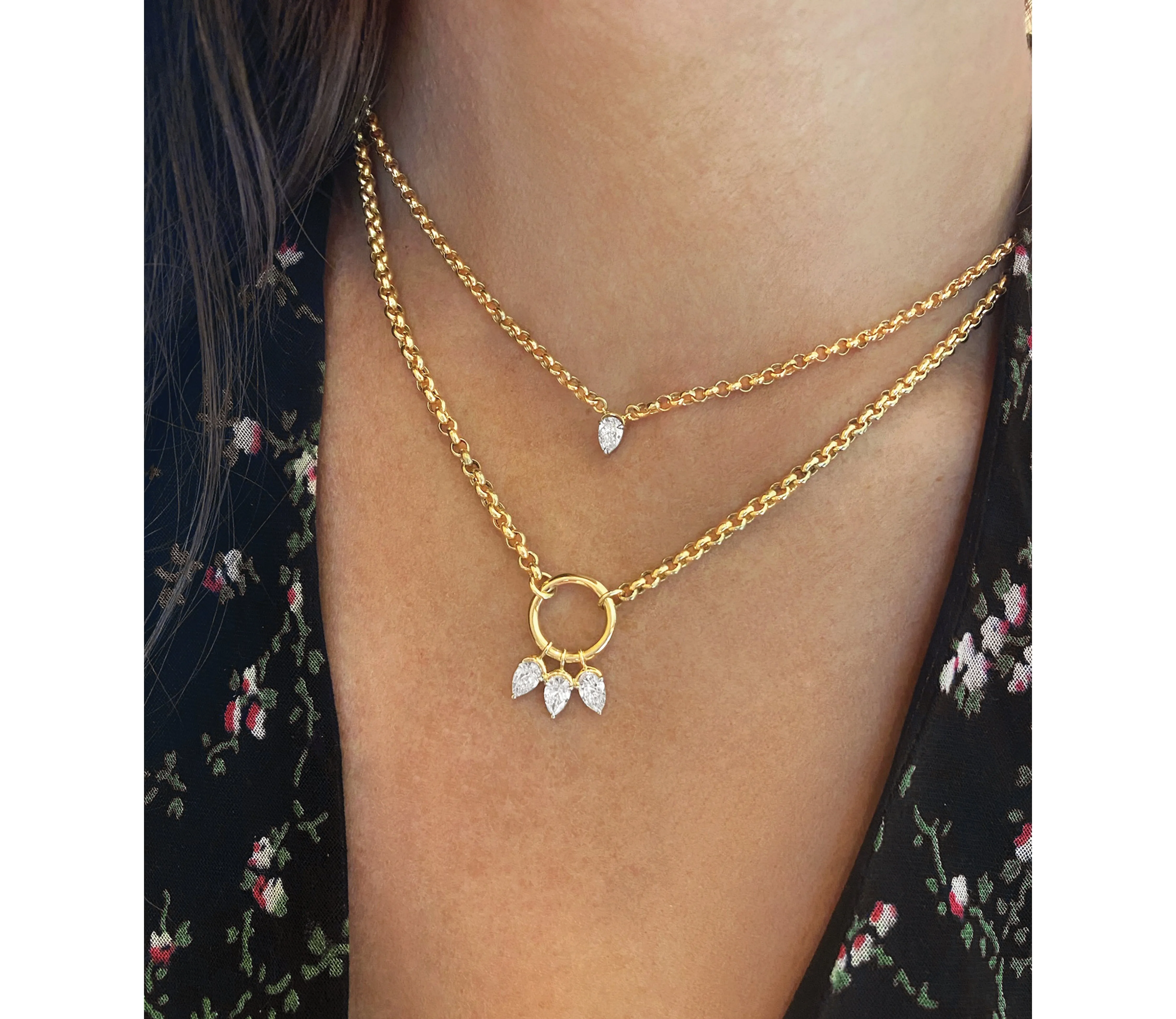 Triple Pear Necklace