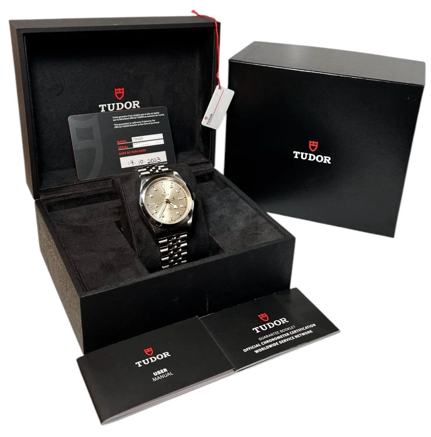 Tudor Black Bay Silver Diamond Stainless Steel Silver Dial 41mm Auto. Mens 79680