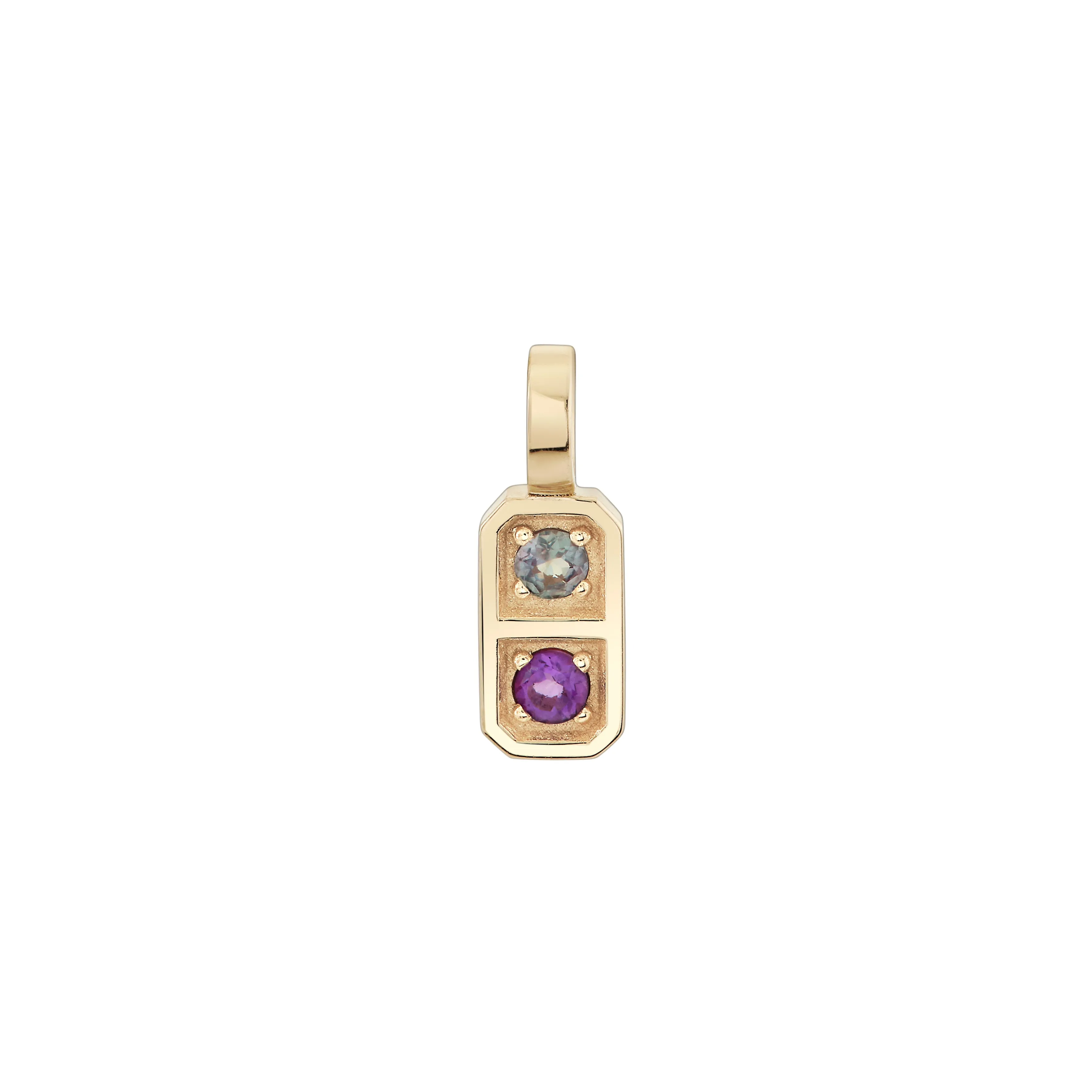 Two Birthstone Tablet Pendant