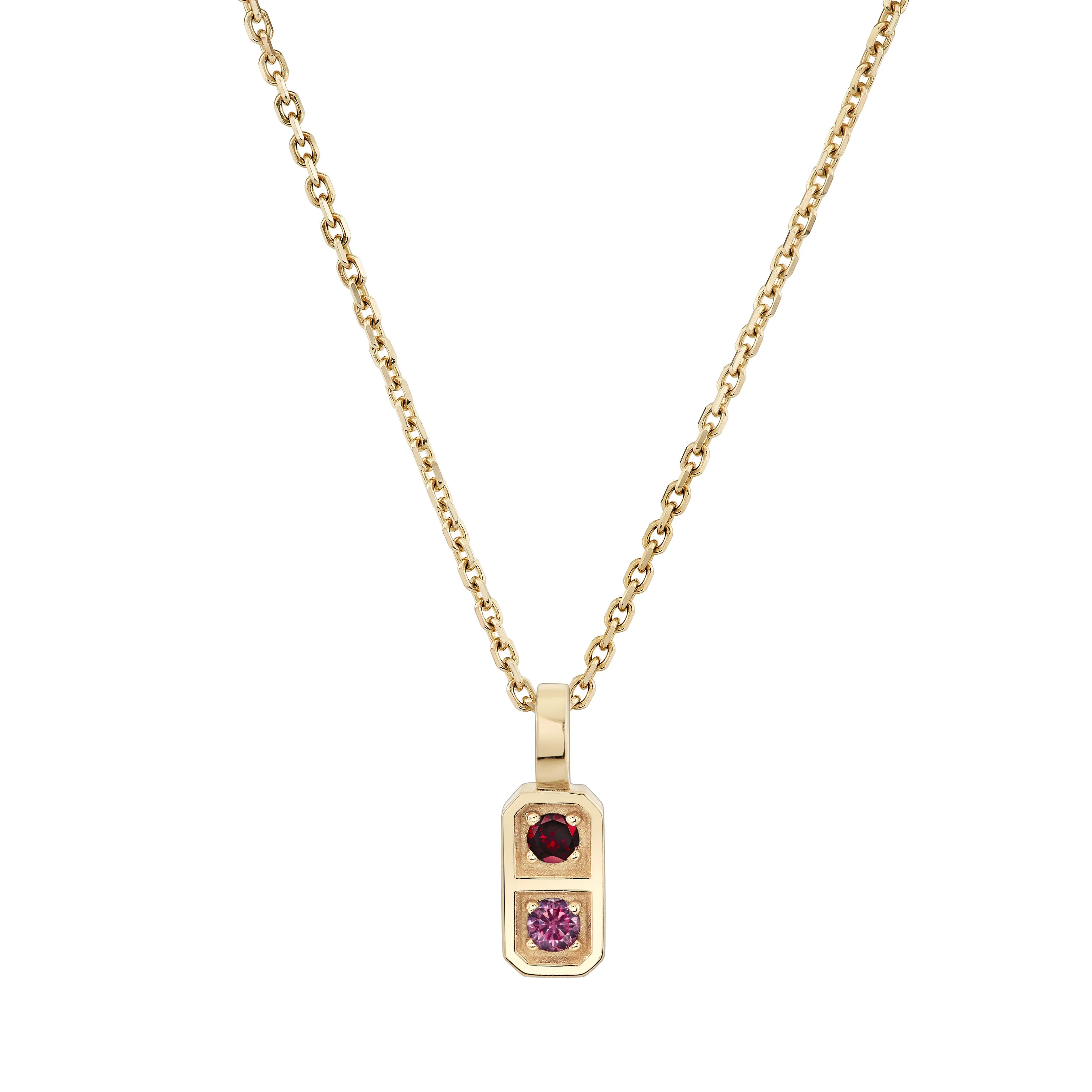 Two Birthstone Tablet Pendant
