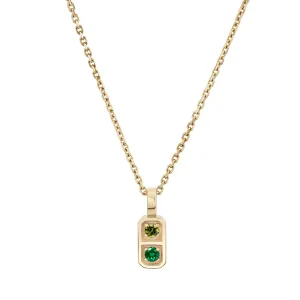 Two Birthstone Tablet Pendant