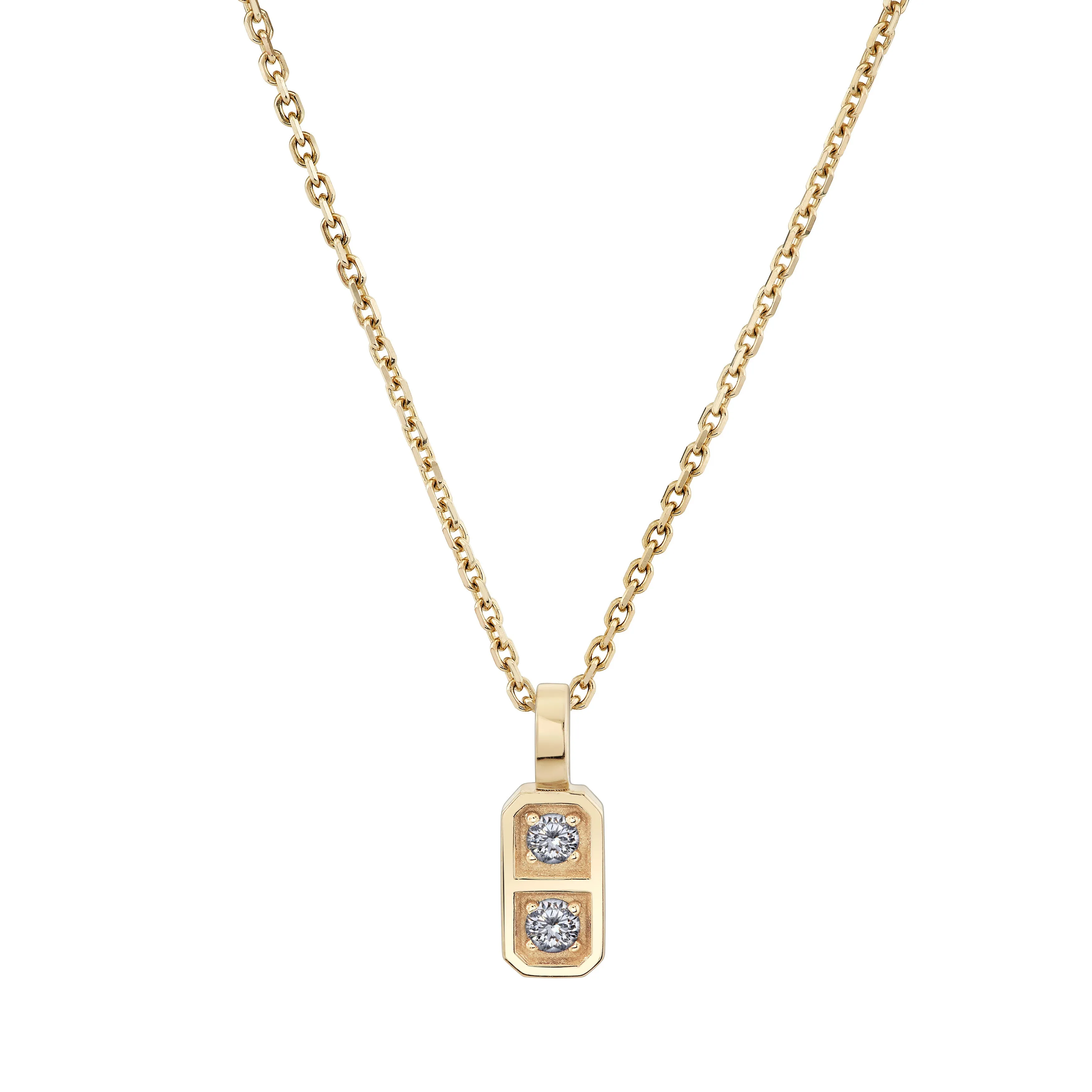 Two Birthstone Tablet Pendant