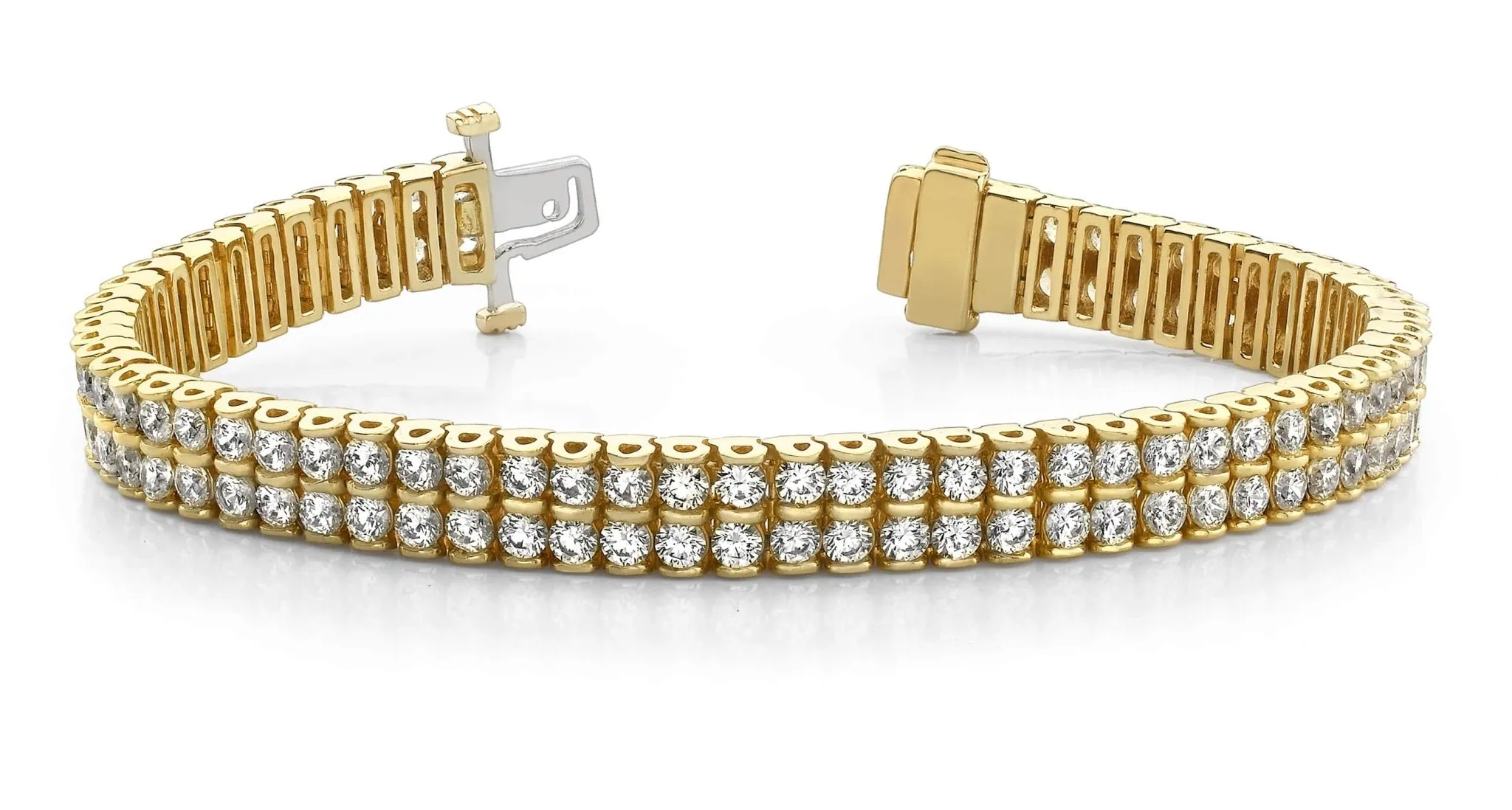Two Row Diamond Bracelet with 9.05 ct.(finished) 2.75mm