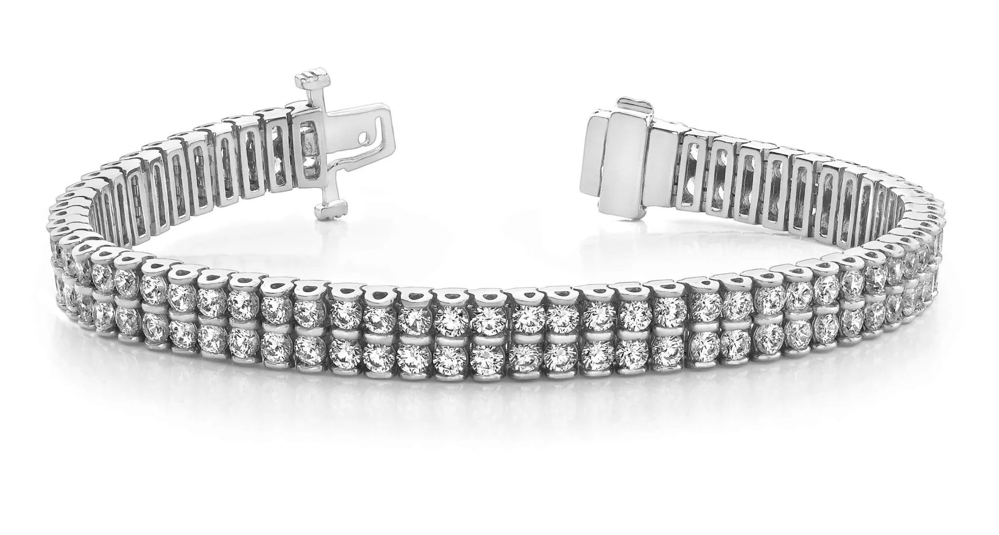 Two Row Diamond Bracelet with 9.05 ct.(finished) 2.75mm
