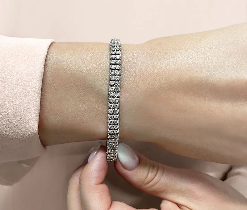 Two Row Diamond Bracelet with 9.05 ct.(finished) 2.75mm