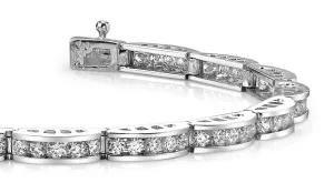 Two Tone Channel Link Diamond Bracelet with 1.98 ct.(finished) 1.8mm